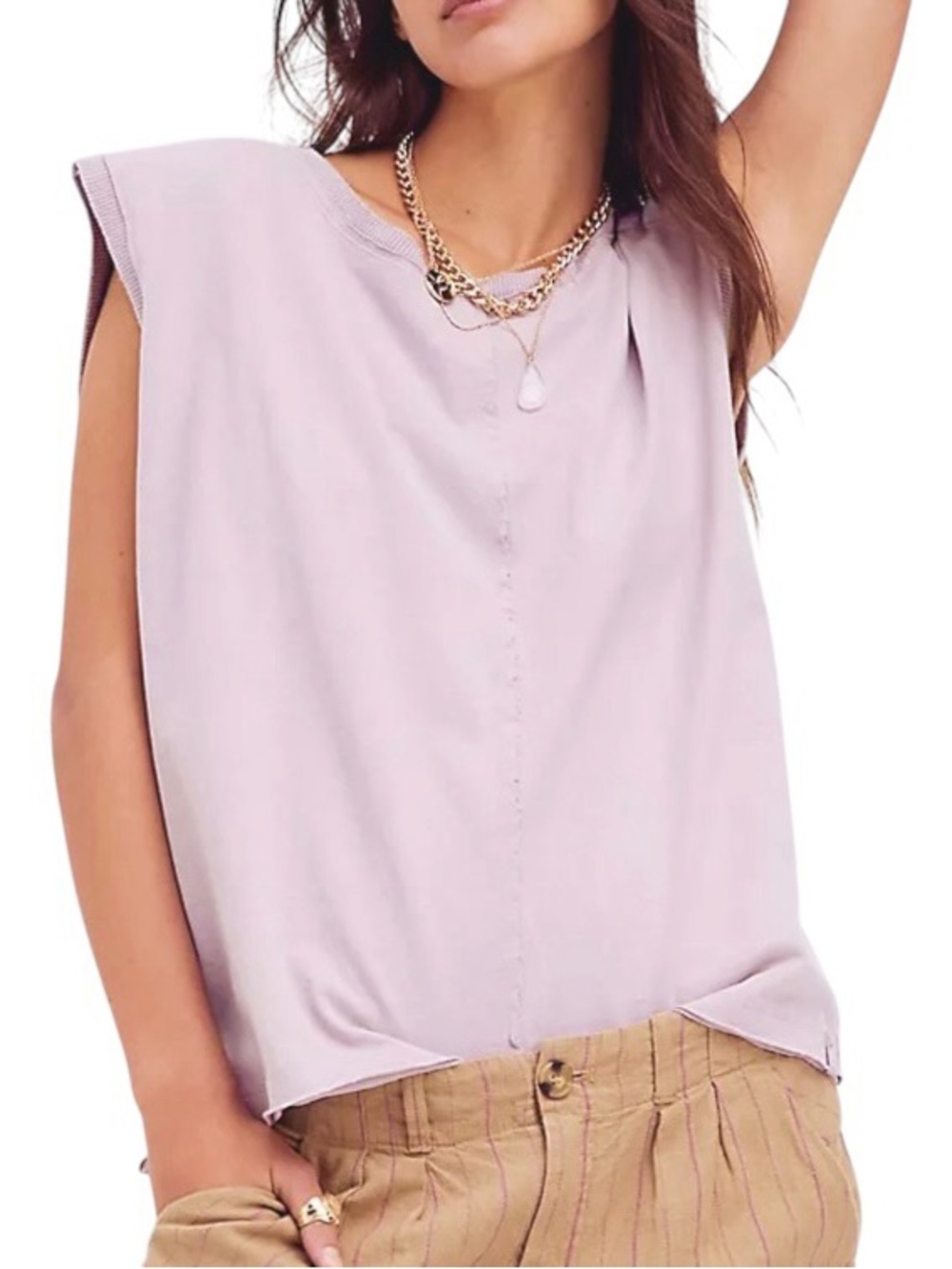 Free People Kasee Muscle Tee Daytime Fireworks Mauve Tank Top L